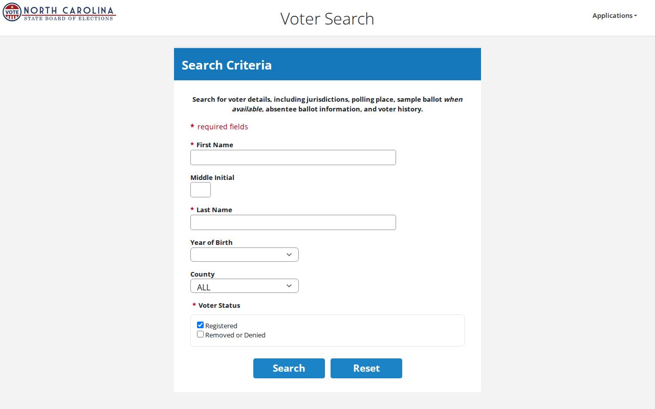 Clayton residents directory North Carolina voter lookup fields