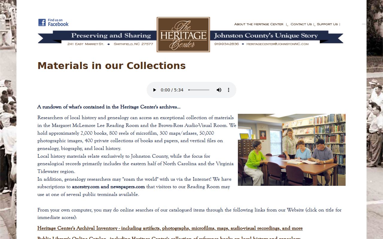 Clayton historic directory research at Johnston County Heritage Center holdings