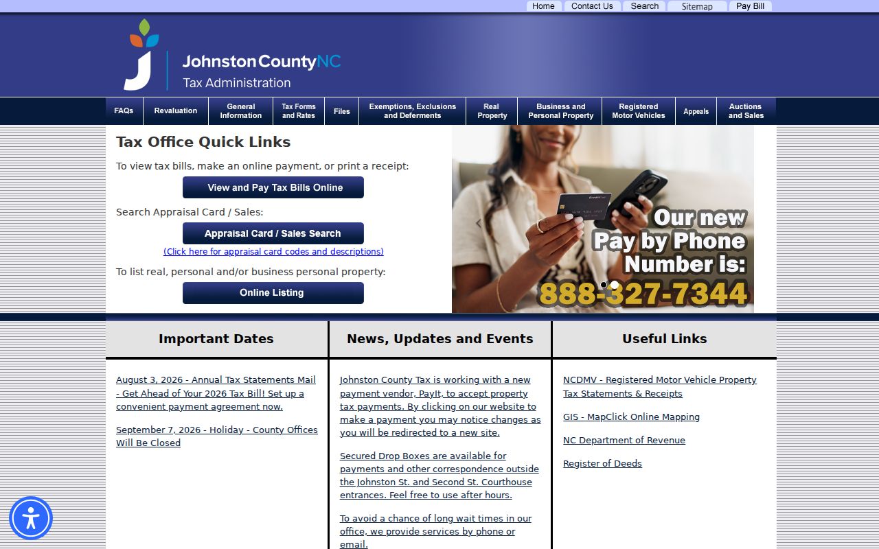 Clayton previous residents Johnston County Tax Office property access