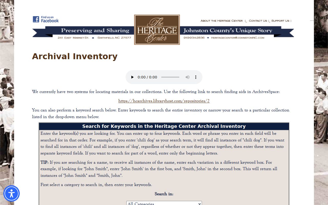 Clayton historic directory archive search at Johnston County Heritage Center