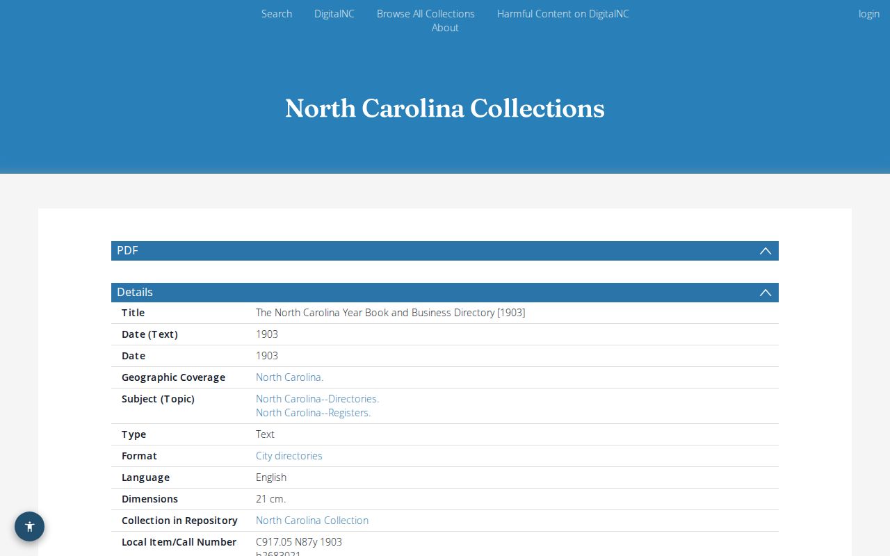 Clayton historic directory 1902 North Carolina year book listing